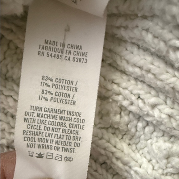 Aerie Oversized Women's Cream Cable Knit Button-down Cardigan Sweater Size L - Picture 7 of 8